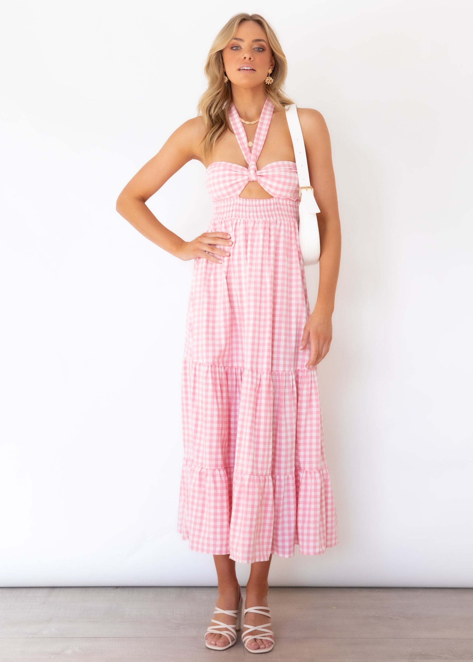 Marlin Maxi Dress - Pink Check